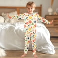 thumbnail image 6 of Dailycode Cotton Pajama Set Snug Fit Long Sleeve Top and Pants for 18M-8Y Tomato Orange Berry, 6 of 7