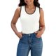 thumbnail image 1 of ATHLECHIC Camisetas de punto acanalado para mujer, con bloque de color, ajustadas, de cuello redondo, chalecos de verano casuales, M Blanco Negro, 1 of 5