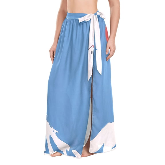 FORMRS Womens Beach Sarong Semi-Sheer Bikini Wrap Skirt Swimsuit Cover-ups, Snow Mountain