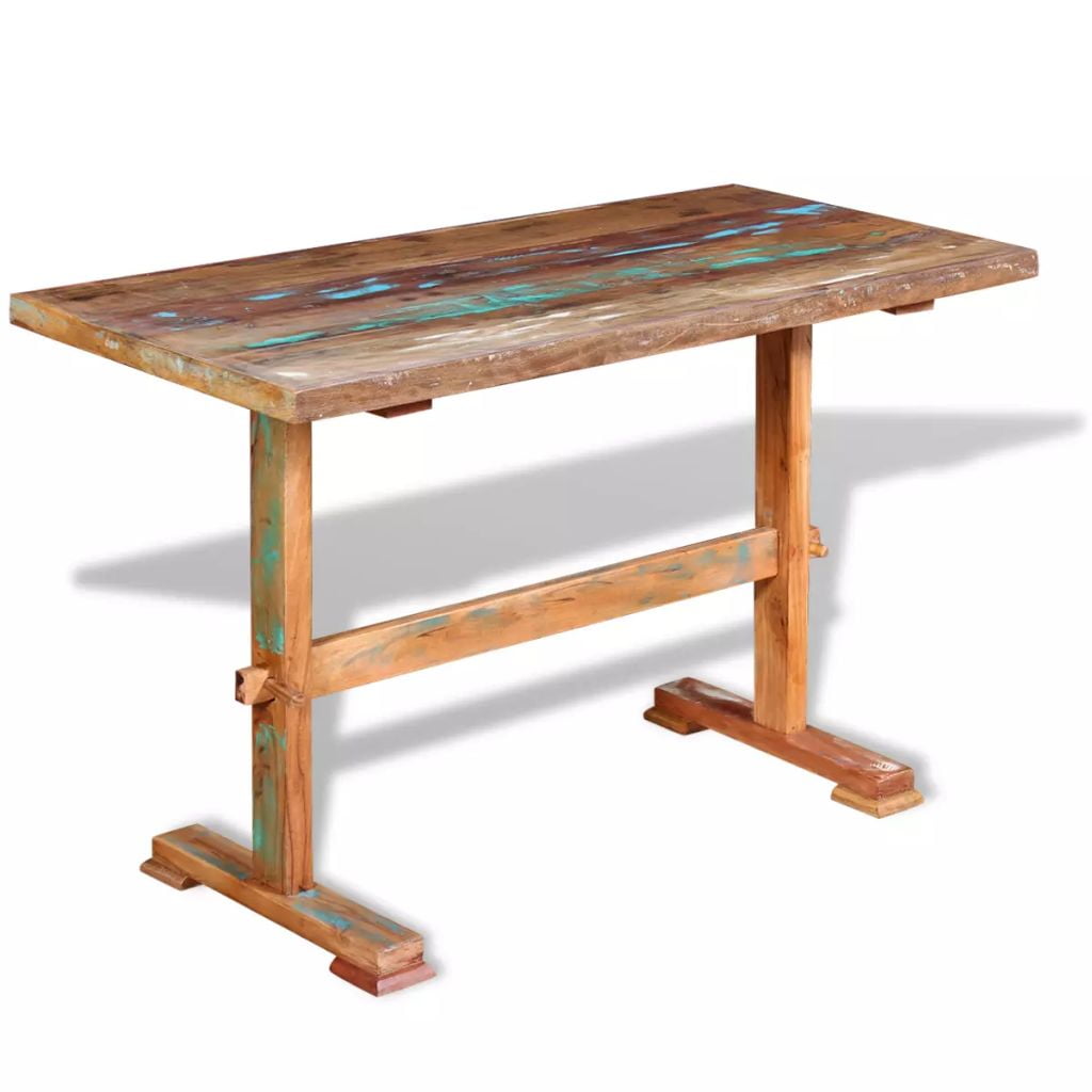 Kepooman Kitchen Solid Reclaimed Wood Rectangle Dining Table for Restaurant, 47.2" x 22.8" x 30.7", Brown Kepooman Kitchen Solid Reclaimed Wood Rectangle Dining Table for Restaurant, 47.2" x 22.8" x 30.7", Brown