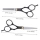 thumbnail image 2 of Juego de tijeras profesionales para cortar el cabello de 7 pulgadas, tijeras de barbero para corte recto y entresacado, para salón y uso doméstico., 2 of 5