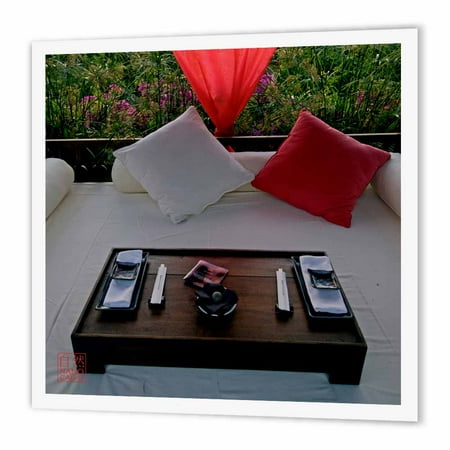 - 3dRose Tray prepared for dinner in luxurious table bed, Ibiza, Iron On Heat Transfer, 8 by 8-inch, For White Material