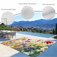 thumbnail image 3 of Spring Colorful Floral Outdoor Rug for Patio/Deck/Porch, Non-Slip Large Area Rug 4 x 6 Ft, Yellow Purple Pastoral Flowers Indoor Outdoor Rugs Washable Area Rugs, Reversible Camping Rug Carpet Runner, 3 of 8