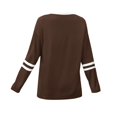thumbnail image 5 of Women's Round Neck No Hood Sweatshirt, Long Sleeve Loose Fit Pullover Top with Breathable Comfort for Autumn Winter Season, Casual Daily Wear, Travel and Street Fashion Coffee XXL, 5 of 5