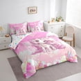 thumbnail image 3 of jejeloiu Pink Cute Unicorn 7-Piece Twin Bedding Sets,Magic Cartoon Animal Bedding Comforter Set,Kawaii Unicorn Sheet Sets For Girl Kids,Ultra Soft Home Decor Reversible, 3 of 8