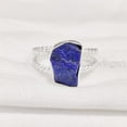 thumbnail image 2 of Natural Lapis Lazuli Ring, Rough Lapis Lazuli Ring, Afghani Lapis, Twisted Double Band, 925 Sterling Silver, Womens Ring, Christmas, Thanksgiving, Handmade, Statement Jewelry, Rough Gemstone Jewelry, 2 of 6