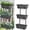 Gray, variant on Railing Planter Box Set of 2 Hanging Planters for Fence | Multi-level Railing Planter Boxes, Metal Adjustable Brackets, 6 Plastic Boxes, Drainage Holes, for Deck, Balcony, Green