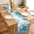 thumbnail image 3 of Ocean Green Octopus Table Runner - 90 Inch Long Coastal Coral Beach Nautical Starfish Cotton and Linen Blended Dress Scarves Farmhouse Table Runner for Kitchen Dining, Coffee Table, 13" x 90", 3 of 8