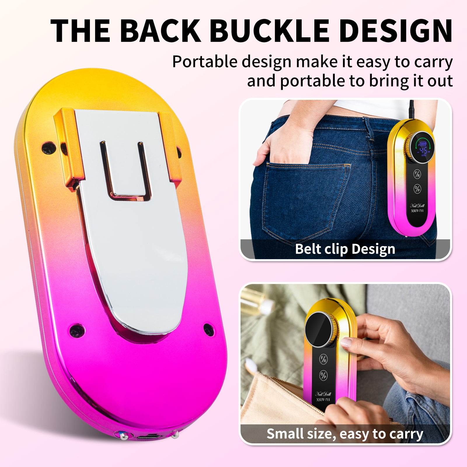 Limegirl Electric Nail Drill Kit 45000RPM Cordless Nail Drill with 11 Drill Bits, Rechargeable Nail E-File for Acrylic Gel Polishing Removing, Nail File Machine for Manicure Salon Home