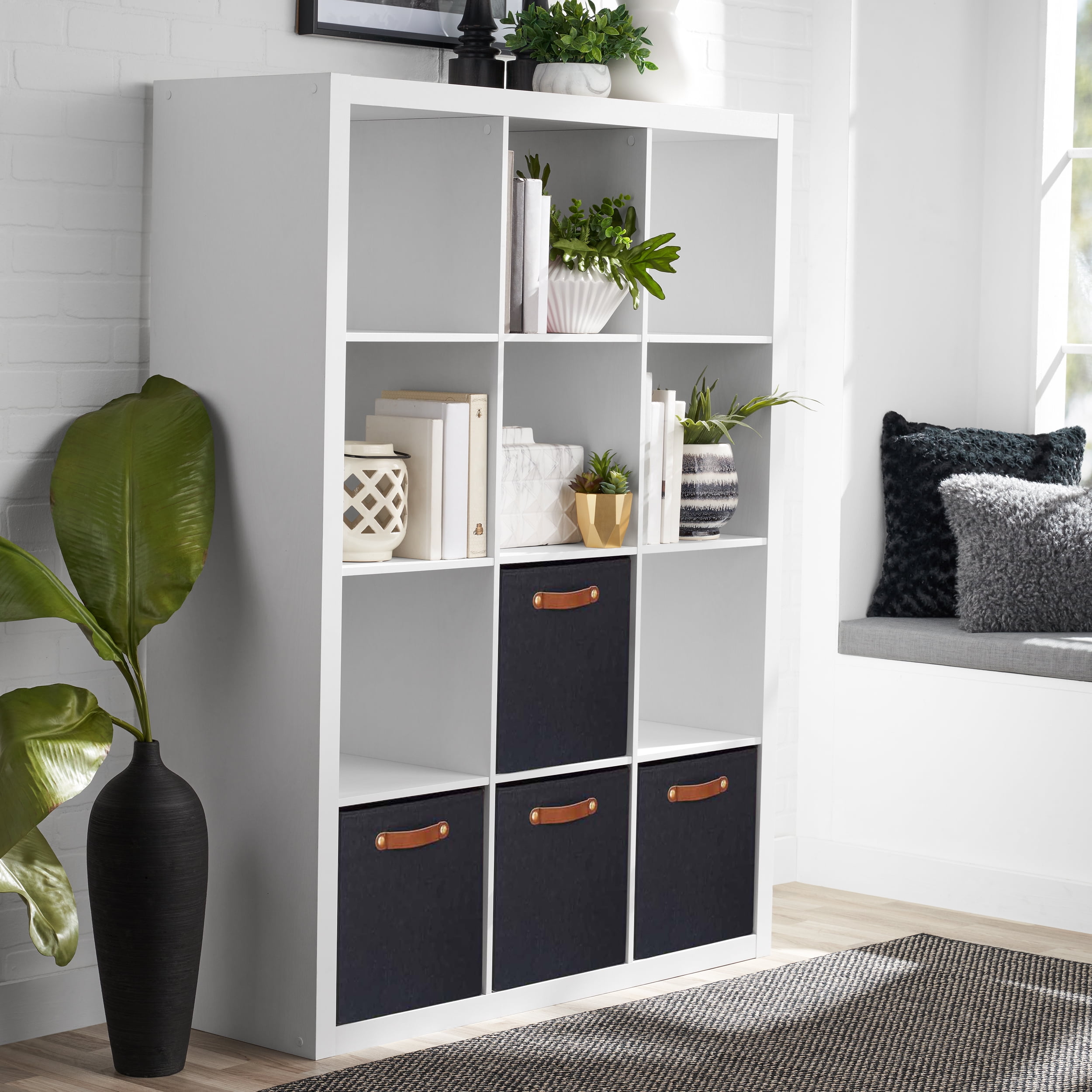 Better Homes & Gardens 12 Cube Storage Organizer, White Texture