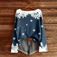 thumbnail image 2 of Womens Merry Christmas Sweaters Xmas Tree Star Printed Long Sleeve Scoop Neck Tops Holiday Casual Pullover Knitted Tops Z004-Blue M, 2 of 3