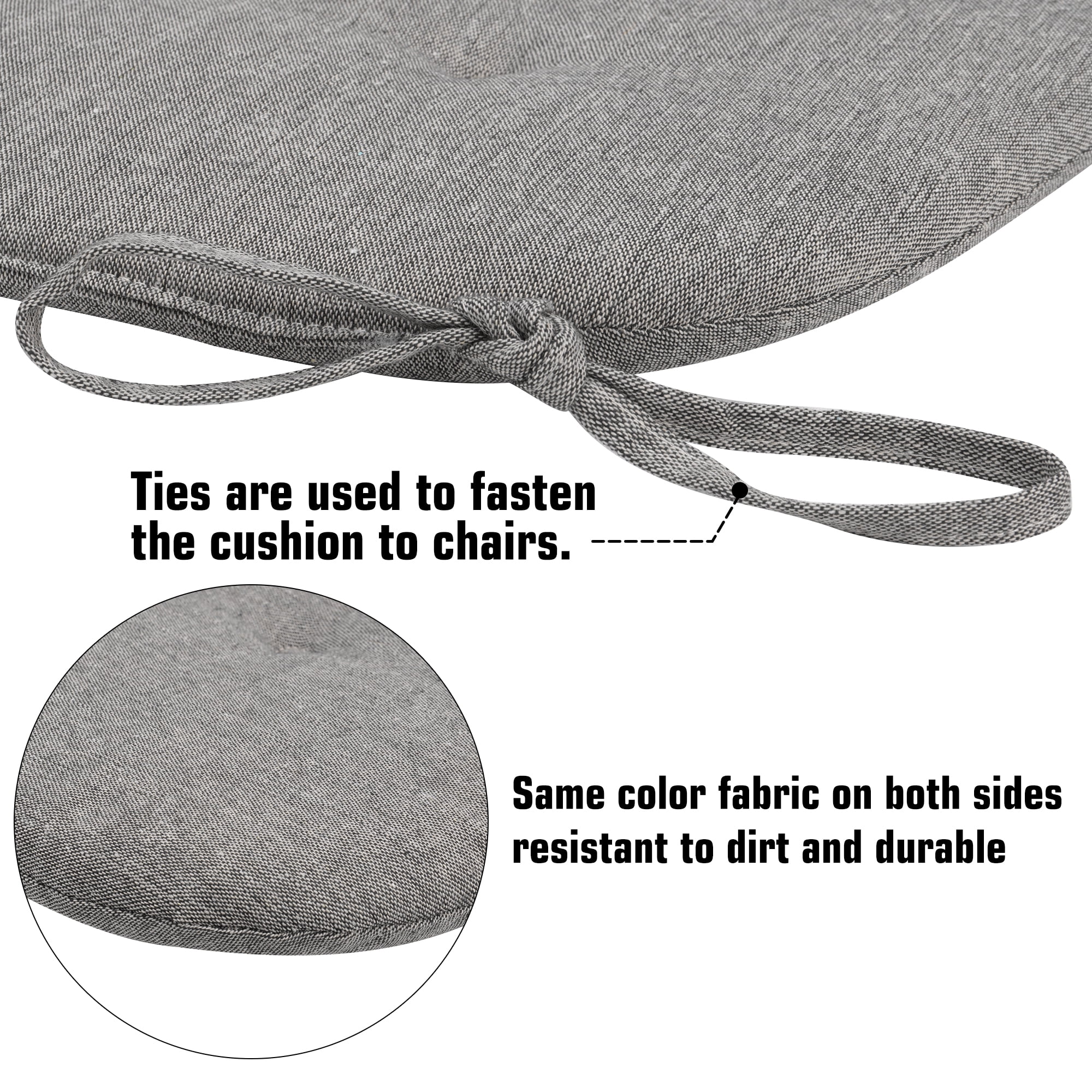 SAYFUT Outdoor Seat Pads Seat Cushions Solid Waterproof Patio Seat Chair Cushions 17 x 16 Rounded Square Patio Cushions