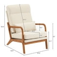 thumbnail image 2 of Ktaxon Mid Century Modern Accent Chair, Linen Fabric Armchair, High Back Single Sofa with Solid Wood Frame Beige, 2 of 11