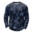 thumbnail image 2 of Gaukiv Long Sleeve Tops for Men Camo Print Waffle Knit Crew Neck Breathable Shirts Layer Blouses Dark Blue 4XL, 2 of 5