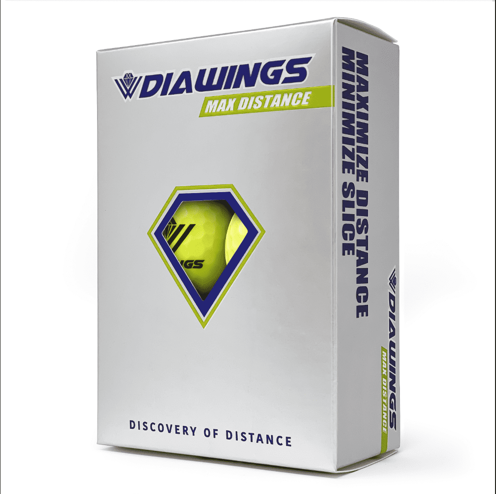 DIAWINGS MAX DISTANCE GOLF BALL YELLOW 6 Balls