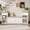 White + Solid Wood, variant on Entryway Storage Bench with Cushion, Drawers & Shelves for Hallway or Mudroom,Brown