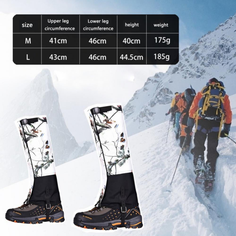 Camo 28 cm Outdoor Waterproof Leg Gaiters Camo Breathable for Hiking Climbing Snow Ski Boot Gaiters Guard Legging Leg Cover Wraps 