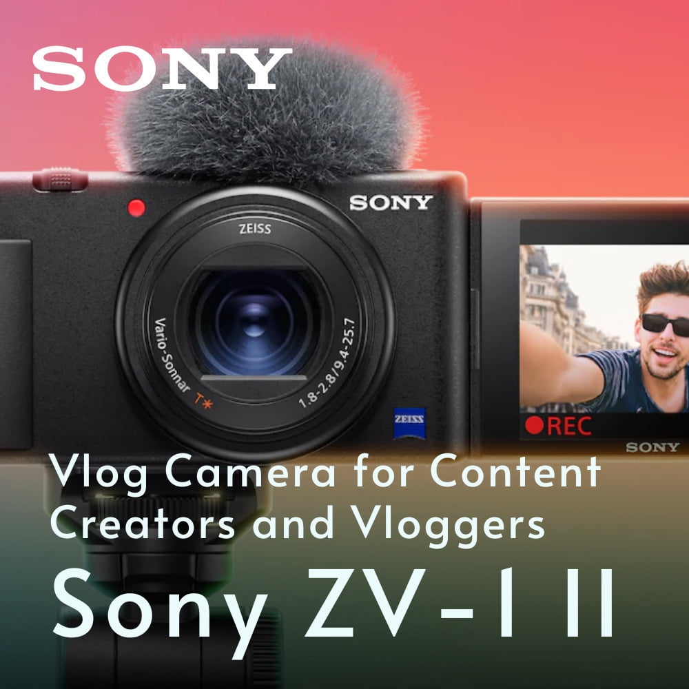 Sony ZV-1 II Vlog Camera for Content Creators and Vloggers (White) Bundle with ACCVC1 Vlogger Accessory Kit, Holster Camera Case, and Pro 2-In-1 Aluminum Shell OTG Dual Slot SD Card Reader (4 Items)