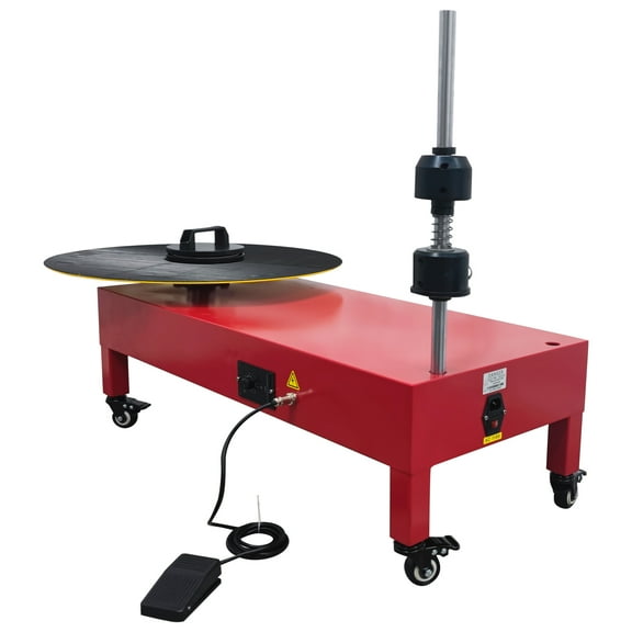 23.6 Inch Electric Stretch Film Wrapping Machine Single Roll Film Dispenser Wrap-Around Film Baler 110V 220LBS Load