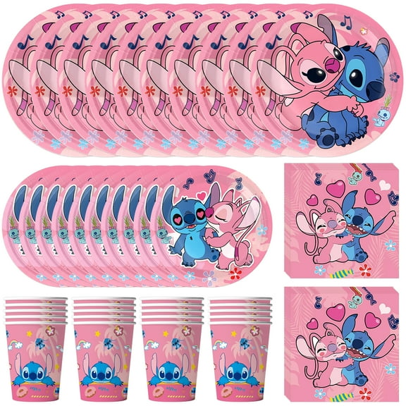 60 PCS Pink Tableware Sets, Birthday Party Supplies Paper Plates and Napkins Set Includes 20 PCS Paper Plates 20 PCS Napkins and 20 PCS Paper Cups for Party Supplies