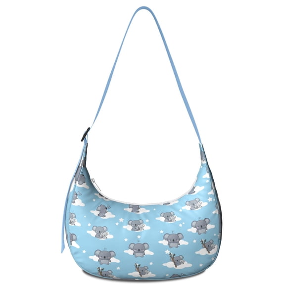 Cute Australian Koala Crescent Crossbody Bag for Mens Women , Koala Bear Cartoon Print Shoulder Bag, Animal Pattern Travel Backpack for Travel and Outdoor Use