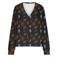 thumbnail image 4 of Cardigan Sweater for Womens Plus Size Knit Long Sleeve Soft Basic Knit Cardigan Sweater Black XXXL, 4 of 4