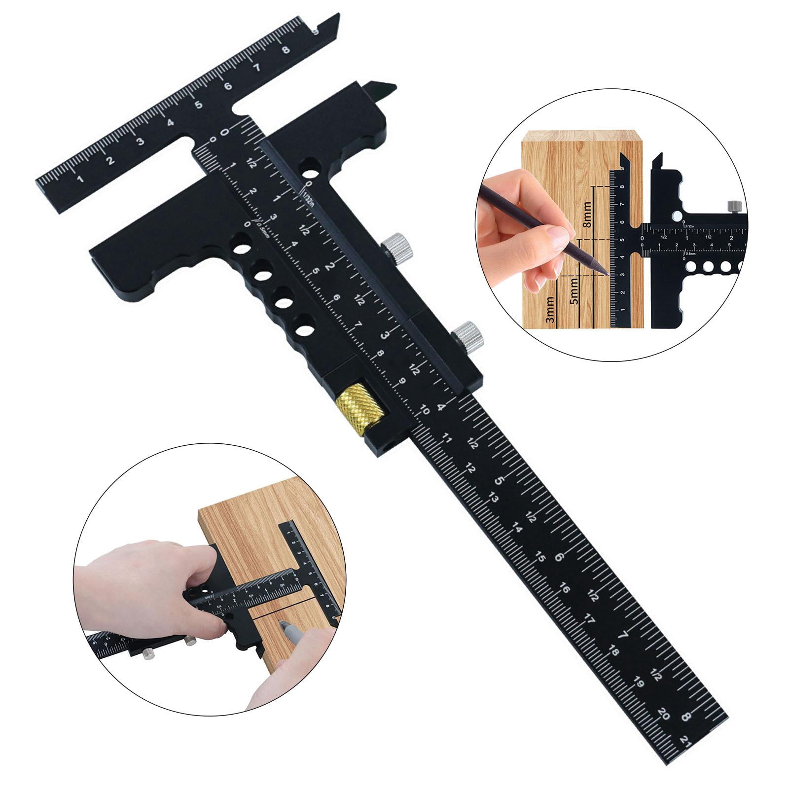 koolsoo Wood Workings Multifunctional Caliper Slide Caliper Easy to Use DIY Accessories Marking Measuring Gauge for Home Woodworker With Fine Tuning