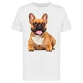 thumbnail image 1 of Smartprints Mens Graphic Tee - Laying Down French Bulldog - Regular Fit 100% Cotton, 1 of 2