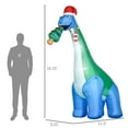 thumbnail image 7 of Resenkos 11FT Long Christmas Inflatable Outdoor Decor, Dinosaur with Christmas Tree in Mouth, Blow-Up LED Yard Decor, Waterproof, Multicolor, 7 of 7