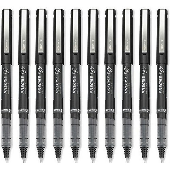 Pilot Precise V7 Stick Rolling Ball Pens, Fine Point, Black 10-PACK(35346)