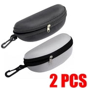 2PCS Portable Eye Glasses Case Sunglasses Protector Box Belt Clip Hard Zipper