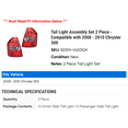 thumbnail image 2 of Tail Light Assembly Set 2 Piece - Compatible with 2008 - 2010 Chrysler 300 2009, 2 of 2