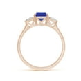 thumbnail image 2 of ANGARA Natural 1.5 ct Tanzanite & Baguette Diamond Three Stone Ring in 14K Rose Gold for Women (Size-8x6mm) | December Birthstone, Anniversary, Jewelry Gift for Women | Natural Tanzanite Ring, 2 of 10