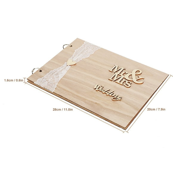 Guest Book Wedding Album Decoration for Creative Crafts Notepad Wooden Photo Album Guestbooks