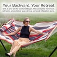thumbnail image 3 of Sunnydaze 2-Person Polyester Rope Spreader Bar Hammock with Stand, 275 lb Capacity - Modern Lines, 3 of 15
