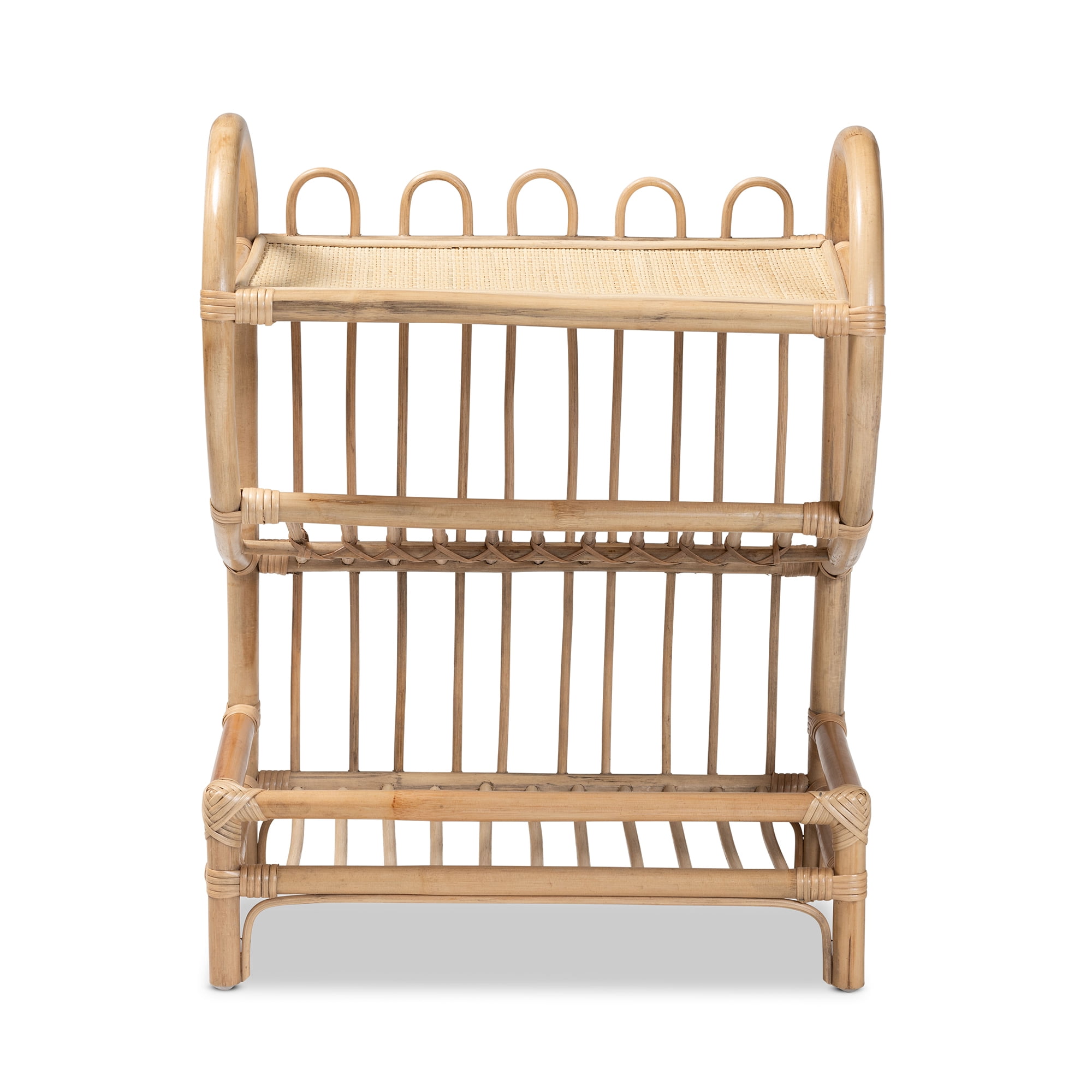 bali & pari Liora Rattan 2 Tier Bookcase, Brown