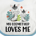 thumbnail image 4 of Inktastic Zebra My Godmother Loves Me Boys or Girls Baby Bib, 4 of 4