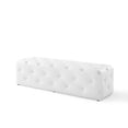 thumbnail image 3 of Modway Amour 60" Tufted Button Entryway Faux Leather Bench in White, 3 of 7