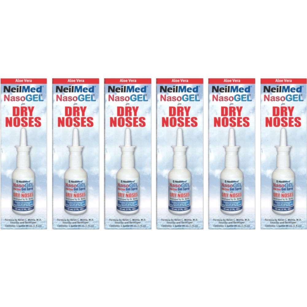 NeilMed Nasoge Drug-Free Salinel Drip Free Dry Nose Gel, 1oz, 6-Pack