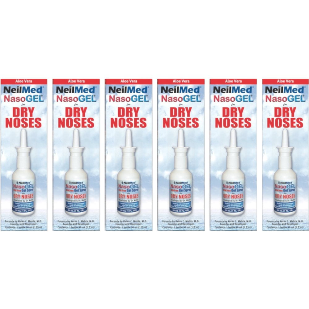NeilMed Nasoge Drug-Free Salinel Drip Free Dry Nose Gel, 1oz, 6-Pack