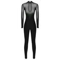 thumbnail image 4 of Manyakai Women Rhinestone Gymnastics Unitard One Piece Dancewear Ballet Leotard Ice Skating Jumpsuit Black M, 4 of 7