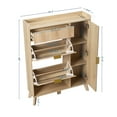 thumbnail image 4 of Gewnee Shoe Storage Cabinet with 2 Flip-Down Drawers,Side Cabinet & Mirror Door,Adjustable Rack,Slim Design for Entryway,Foyer,Living Room, 4 of 13