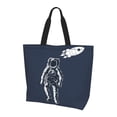 thumbnail image 1 of ZICANCN Future Astronaut Tote Bag , Grocery Bags Reusable Shopping Bags with Handles Durable Foldable Washable for Women Men, 1 of 8