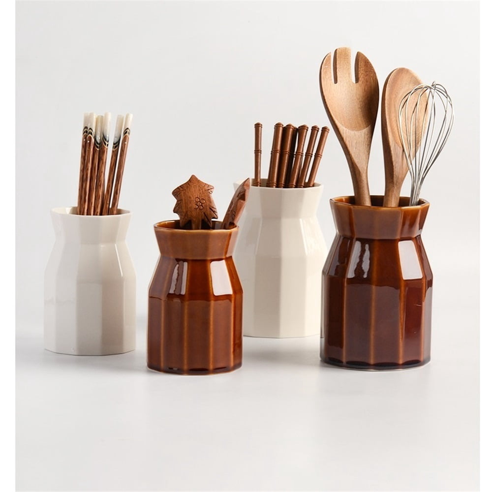 Kitchen Utensil Holder Ceramic for Countertop Utensil Crock Holder for Counter Storage
