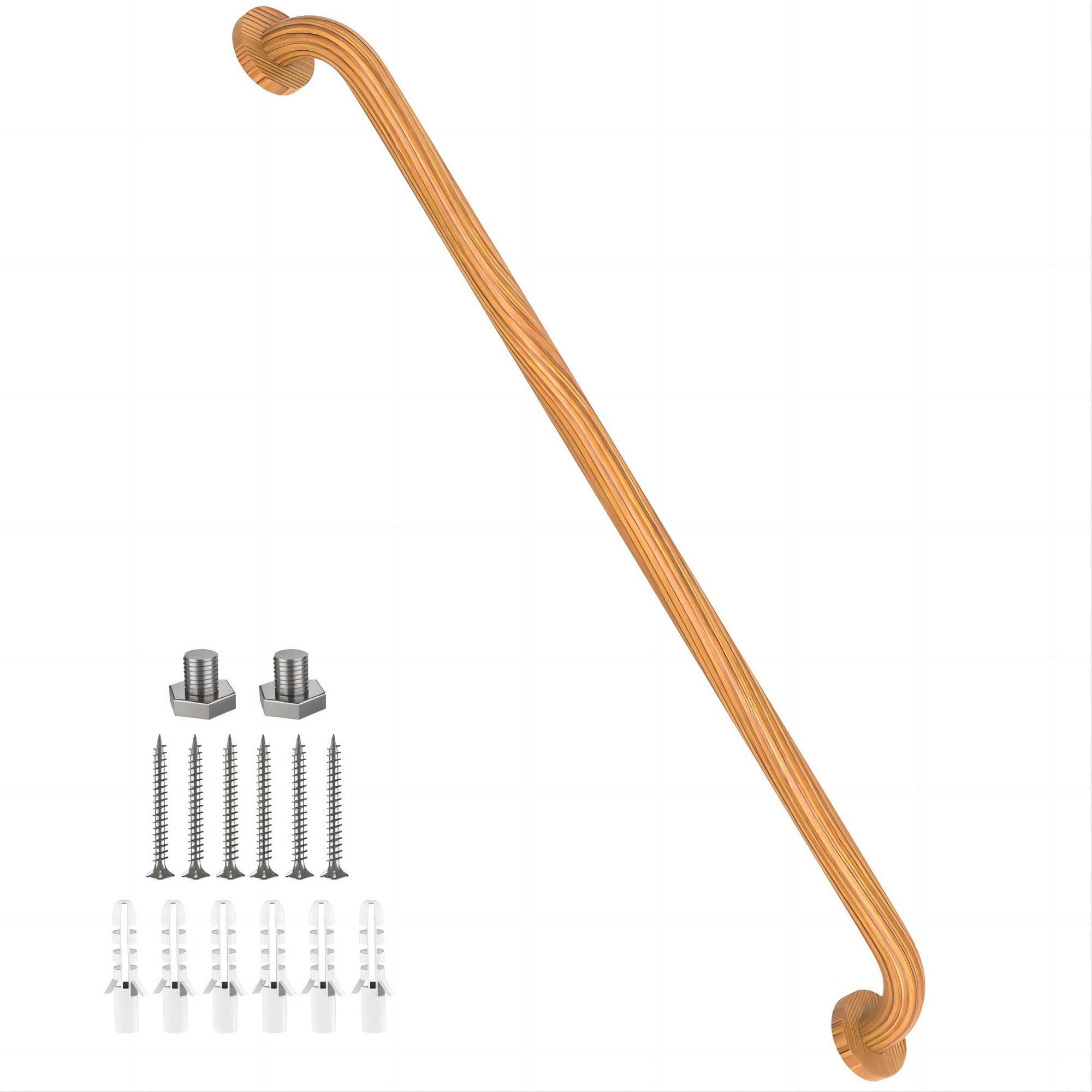 36 Inch Shower Grab Bar Wood Grain, ZUEXT Stainless Steel Bathroom Grab Bar, Bathroom Balance Bar,Safety Hand Rail Support Handicap Elderly Injury Senior Assist Bath Handle