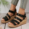 thumbnail image 3 of Dakaela Women's Strappy Wedge Sandals Casual Summer Cork Dressy Platform Shoes Work Walking Sandal, 3 of 8
