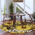 thumbnail image 3 of Round Area Rug 8 Ft, Spring Daisy Washable Non-Slip Circle Carpet for Living Room/Bedroom, Botanical Brown Yellow Flowers Oil Painting Collection Low-Profile Large Area Rugs for Indoor, 3 of 8