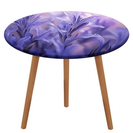 

Lavender (31) Tablecloth Round Elastic Fitted Waterproof Table Cover Cloth for Dining Room Indoor Outdoor Decor