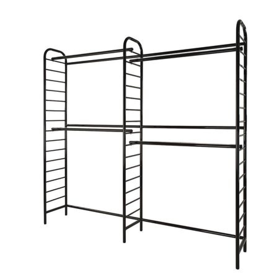88 in. H "Ladder Style" Black Double 2Tier Wall Unit (Pack of 1