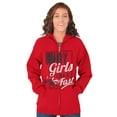 thumbnail image 3 of Indy Girls Like it Fast Funny Indiana Womens Plus Size Graphic Zipper Hoodie Brisco Brands 2X, 3 of 5